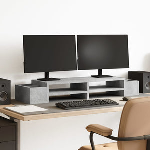 Monitorständer Betongrau mit Stauraum