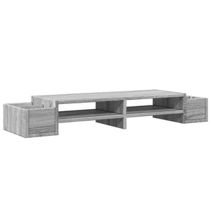 vidaXL Support d'écran avec espace de rangement Gris Sonoma 100x27x15 cm