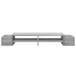vidaXL Support d'écran avec espace de rangement Gris Sonoma 100x27x15 cm