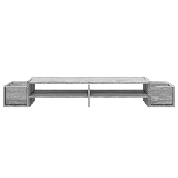 vidaXL Support d'écran avec espace de rangement Gris Sonoma 100x27x15 cm