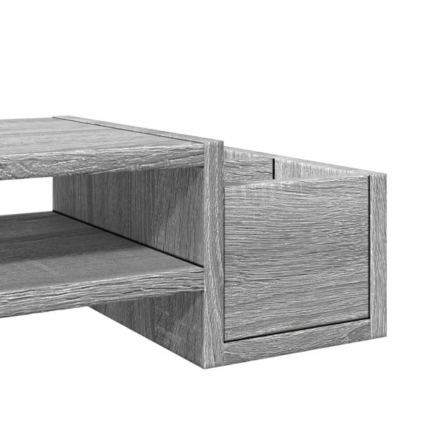 vidaXL Support d'écran avec espace de rangement Gris Sonoma 100x27x15 cm