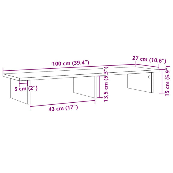 Monitorständer Weiß 100 cm