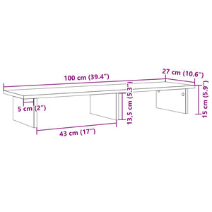 Monitorständer Räuchereiche 100 cm