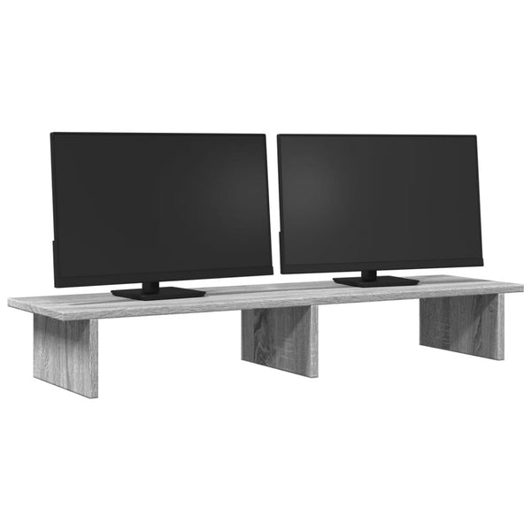 vidaXL Support d'écran gris Sonoma 100x27x15 cm aggloméré