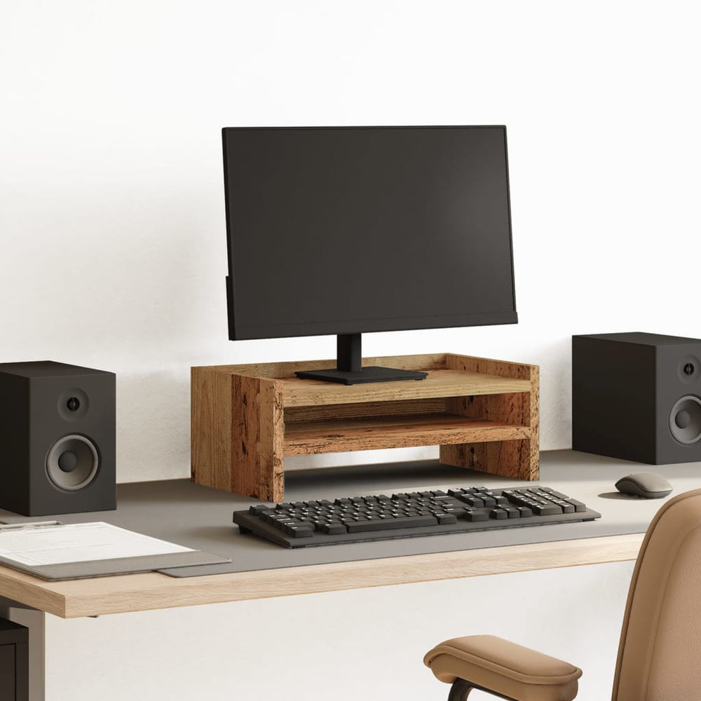 vidaXL Monitor Stand Reclaimed Wood Look 42x24x16 cm Engineered Wood