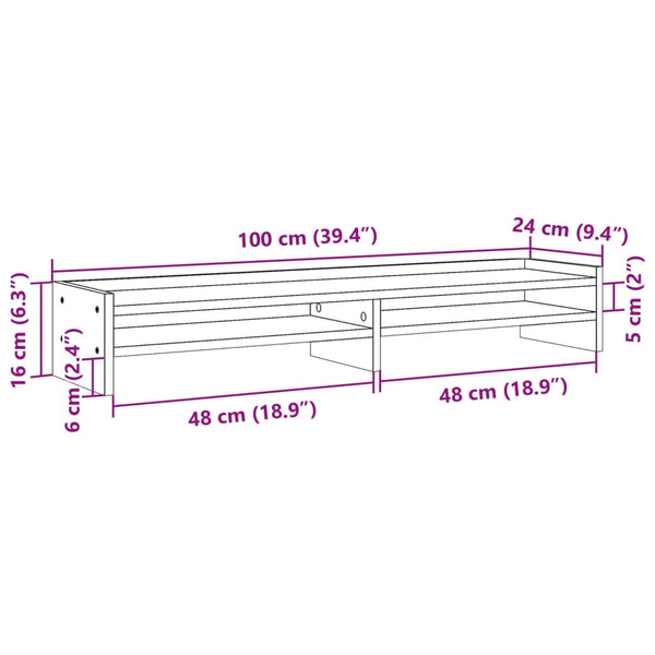 Monitorständer Sonoma Eiche 100 cm