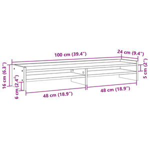 Monitorständer Grau Sonoma 100 cm