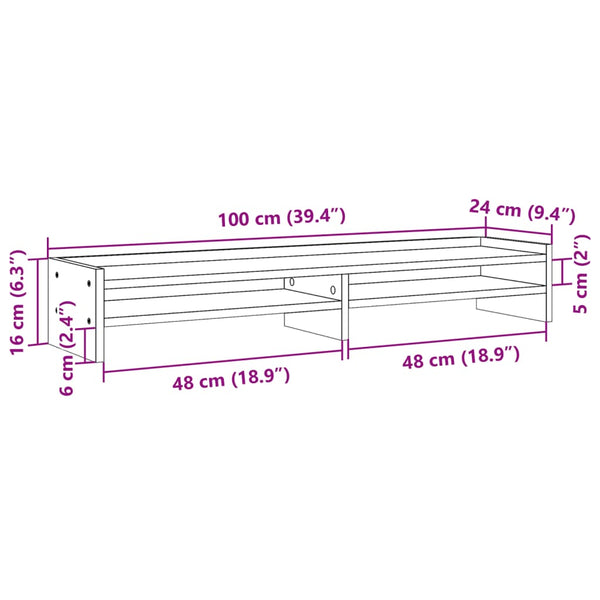 Monitorständer Grau Sonoma 100 cm