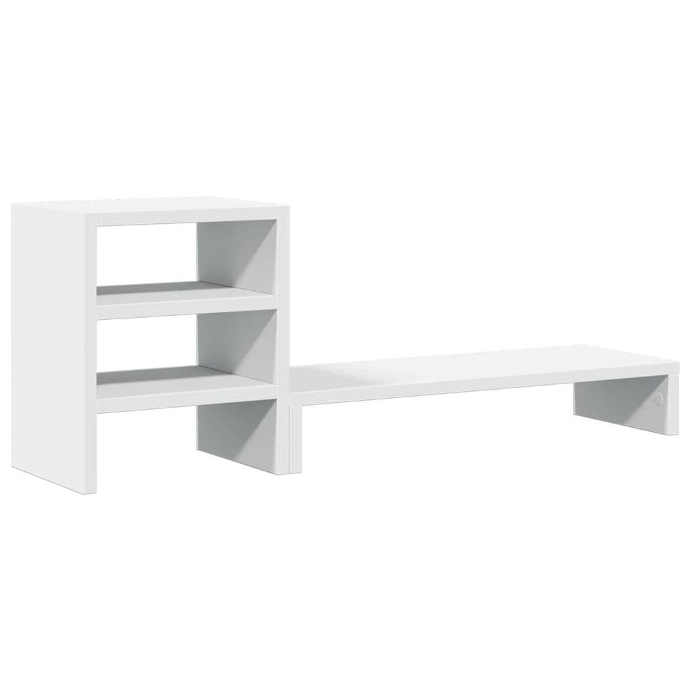 vidaXL Monitor Stand with Desk Organizer White Engineered Wood