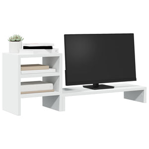 Monitorständer mit Organizer, Weiß