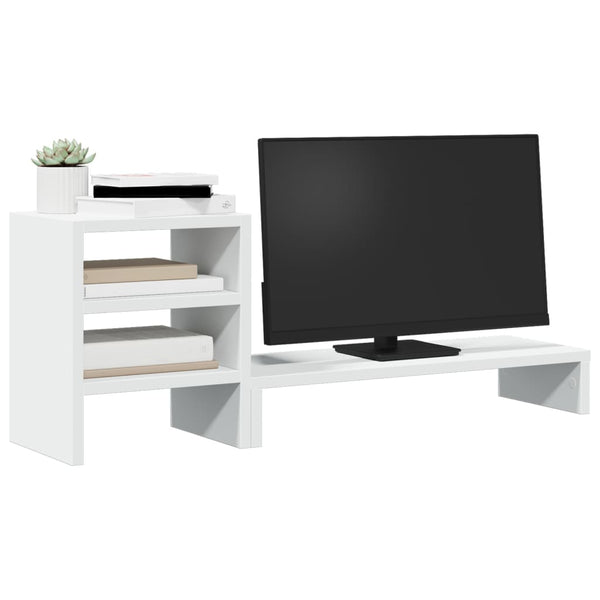 Monitorständer mit Organizer, Weiß