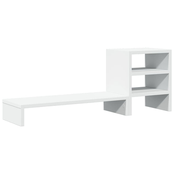 Monitorständer mit Organizer, Weiß