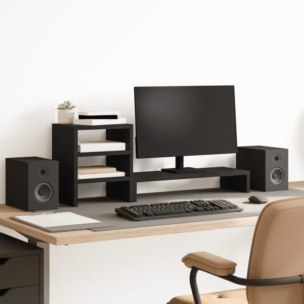 Monitorständer mit Organizer Schwarz