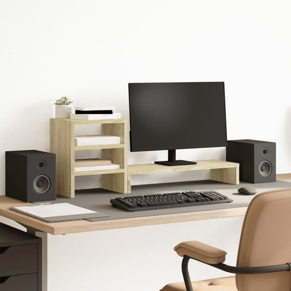 vidaXL Monitor Stand with Desk Organizer Sonoma Oak