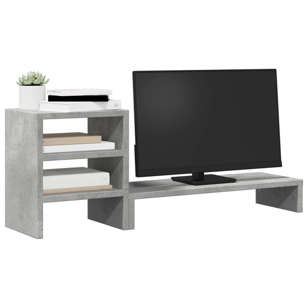 Monitorständer Betongrau mit Organizer