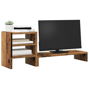 Monitorständer mit Organizer – Altholz-Optik