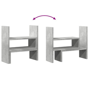 Verstellbarer Schreibtisch-Organizer Betongrau