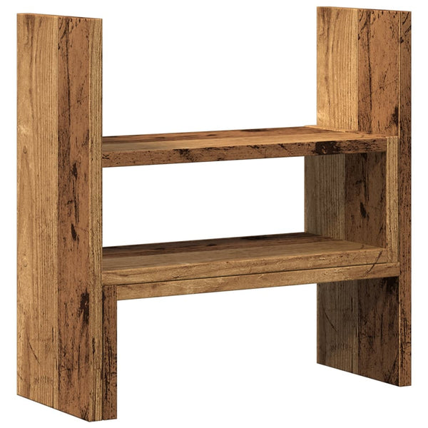 Verstellbarer Schreibtisch-Organizer Altholz-Optik