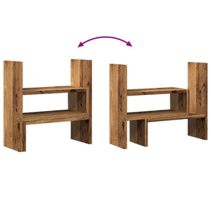 Verstellbarer Schreibtisch-Organizer Altholz-Optik