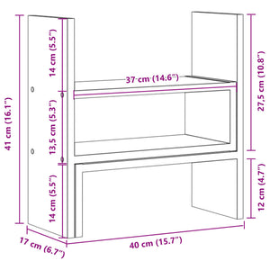 Verstellbarer Schreibtisch-Organizer Artisan-Eiche