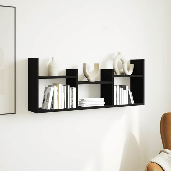 Schwarzer Wandschrank, 100x18x40 cm