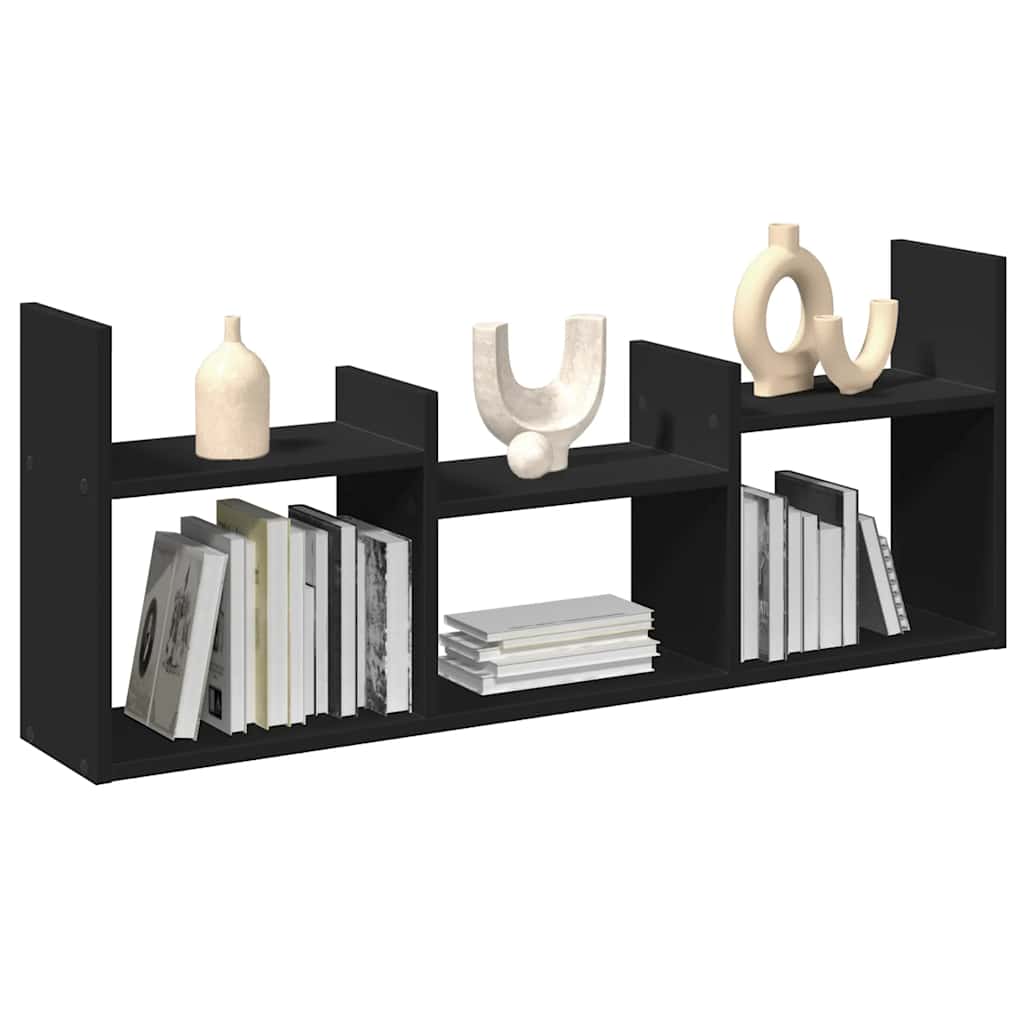 Schwarzer Wandschrank, 100x18x40 cm