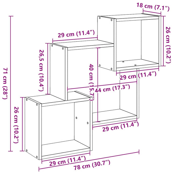 Wandschrank Weiß 78x18x71 cm