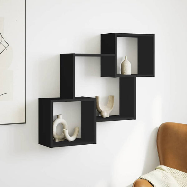 Schwarzer Wandschrank 78x71 cm