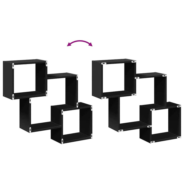 Schwarzer Wandschrank 78x71 cm