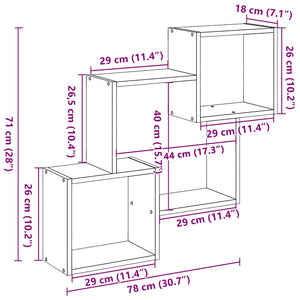 Schwarzer Wandschrank 78x71 cm