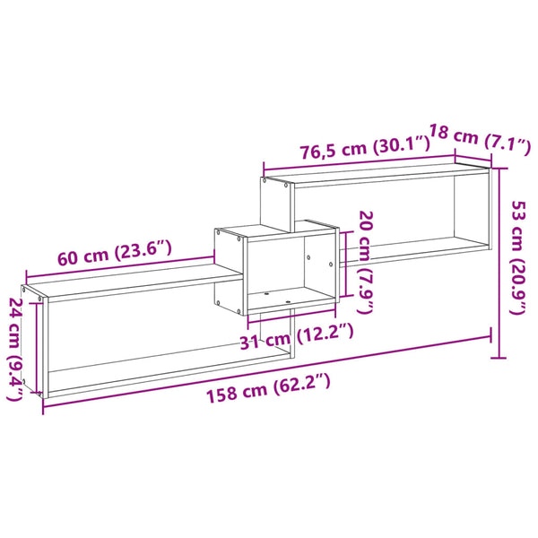 Schwarzer Wandschrank 158 cm