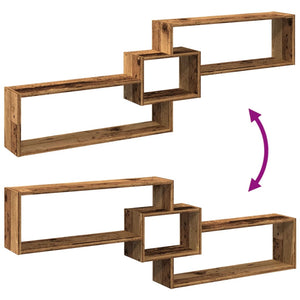 Wandschrank Altholz-Optik 158x53 cm
