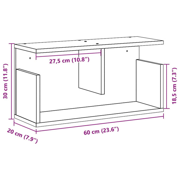 Weißer Wandschrank 60x20x30 cm