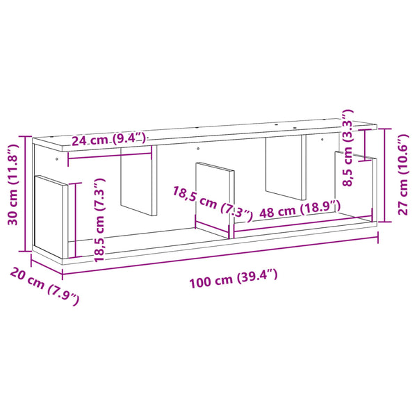 Schwarzer Wandschrank 100 cm