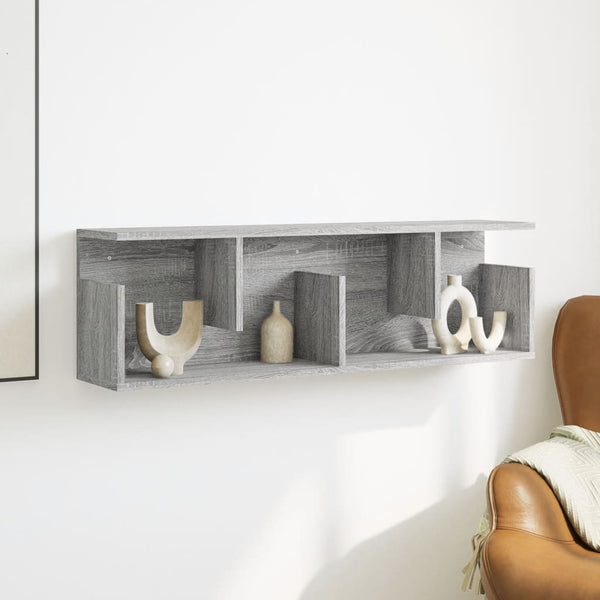 Grauer Wandschrank Sonoma 100x20x30 cm