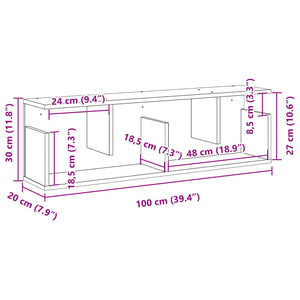 Wandschrank Braun Eichen-Optik 100x20x30 cm