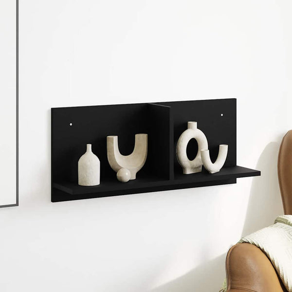 Schwarzer Wandschrank, 70x16,5x30 cm
