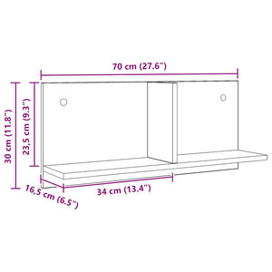 Wandschrank Artisan-Eiche 70x16,5x30 cm
