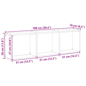 Wandschrank Eichenoptik 100x16x30 cm