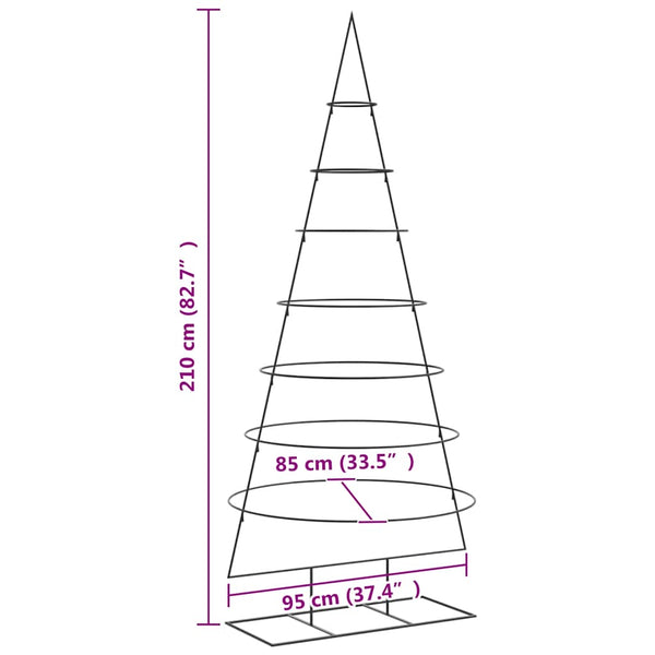 Schwarzer Metall Weihnachtsbaum 210 cm