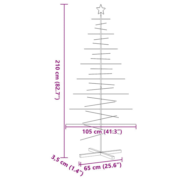 Metall Weihnachtsbaum Schwarz 210cm
