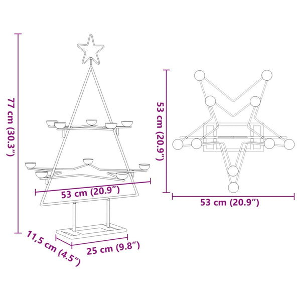Metall Weihnachtsbaum Schwarz 75cm