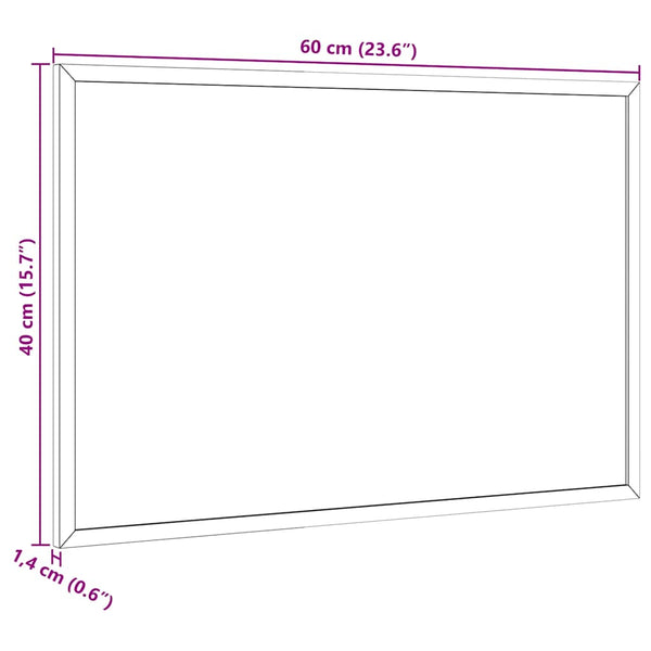 Magnetisches Whiteboard 60x40 cm mit Kiefernholzrahmen