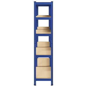 Lagerregale mit 5 Böden, 2er Set, Blau