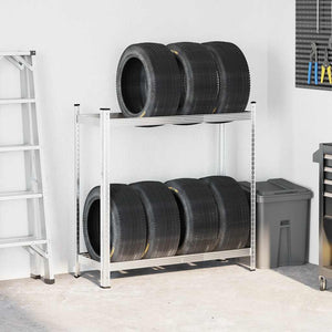 Reifenregal Stahl Silber 110x40x109cm
