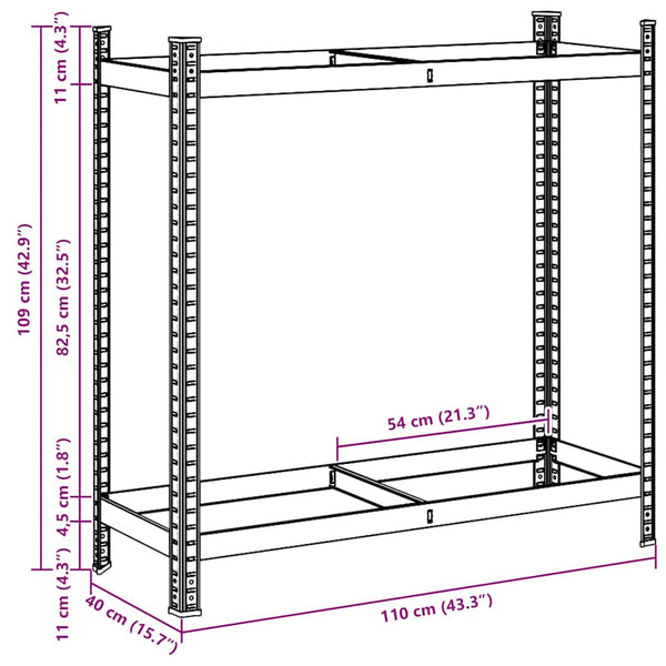Reifenregal Stahl Silber 110x40x109cm