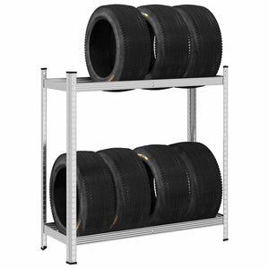 Reifenregal Stahl Silber 110x40x109cm