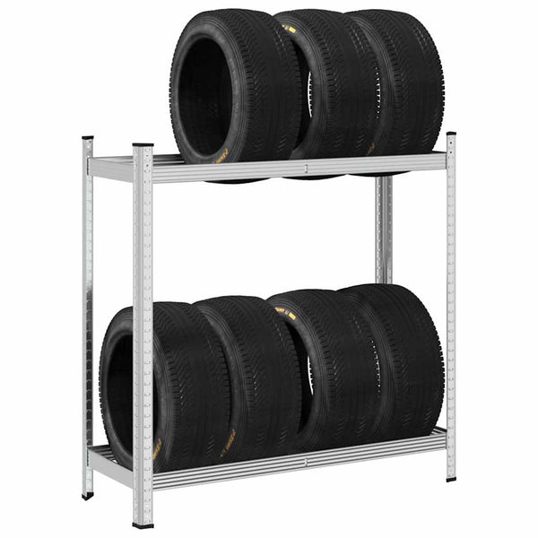 Reifenregal Stahl Silber 110x40x109cm