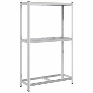 vidaXL Étagère à pneus à 2 niveaux Argentée 110x40x180 cm Acier et bois d'ingénierie