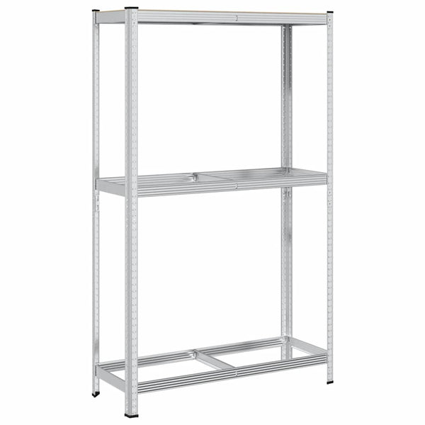vidaXL Étagère à pneus à 2 niveaux Argentée 110x40x180 cm Acier et bois d'ingénierie